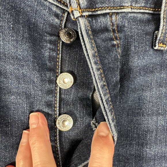 Levis Jeans Womens 32 Blue Wedgie Straight Button Fly High Rise Medium Wash - Picture 3 of 14